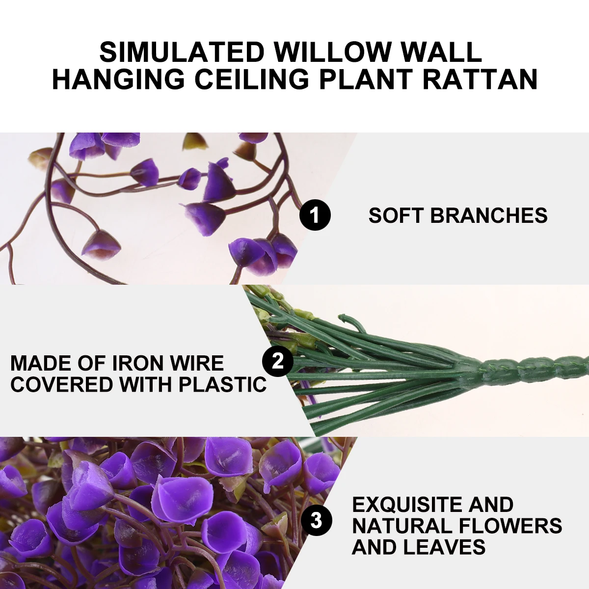 

Rattan Simulation of Golden Bell Faux Plant Artificial Hanging Flowers Decorate Fake