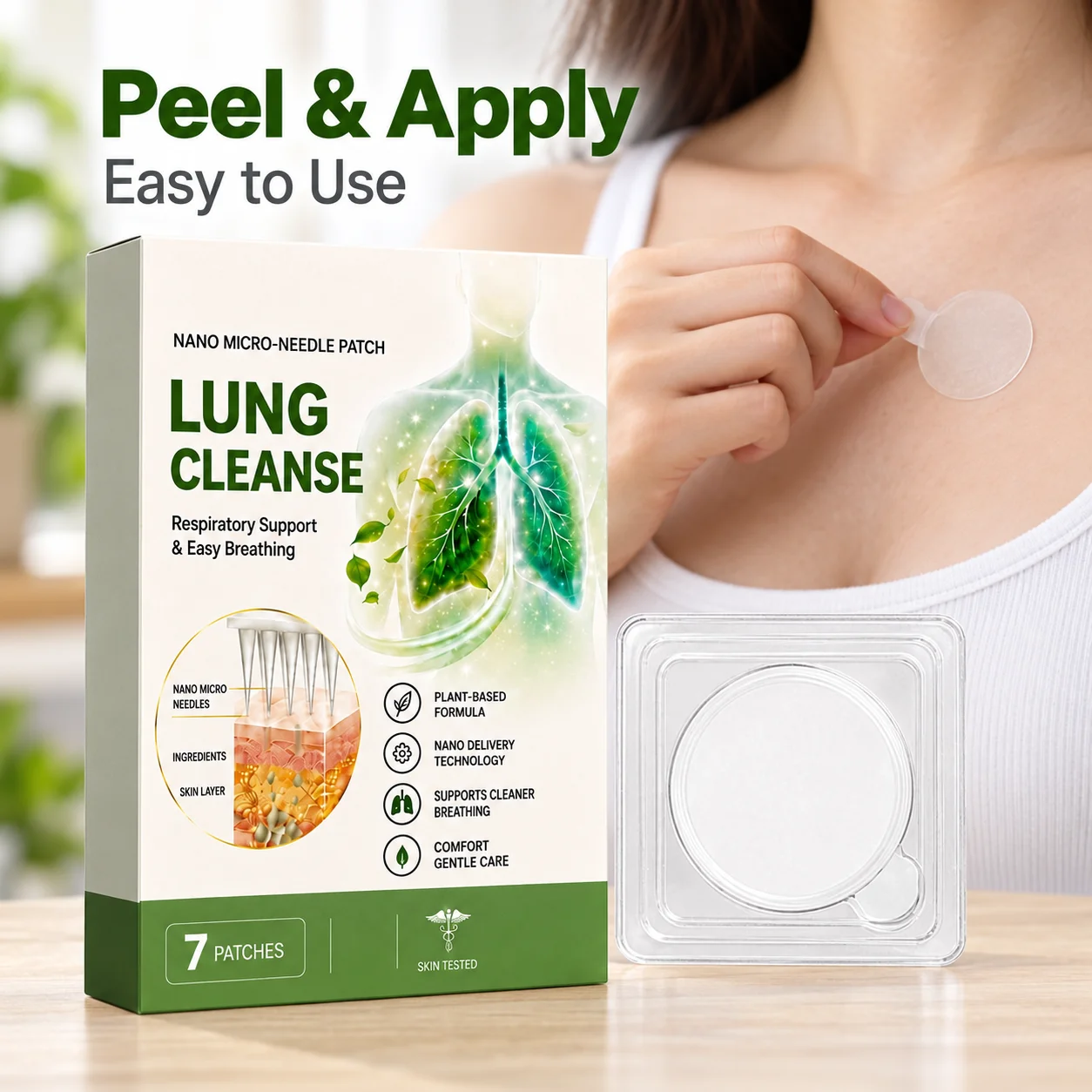 Breathing Support Needle Patch 7 Pieces Soft Breathable Skin Friendly Design with High Adhesion and Easy Removal for Daily Use