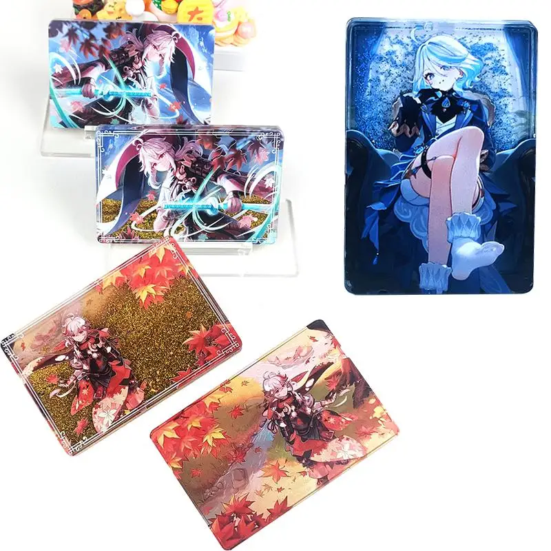 

Goddess Story Furina Kaedehara Kazuha Anime Characters Acrylic Quicksand Card Rare Toys Collection Flash Card Christmas Gift