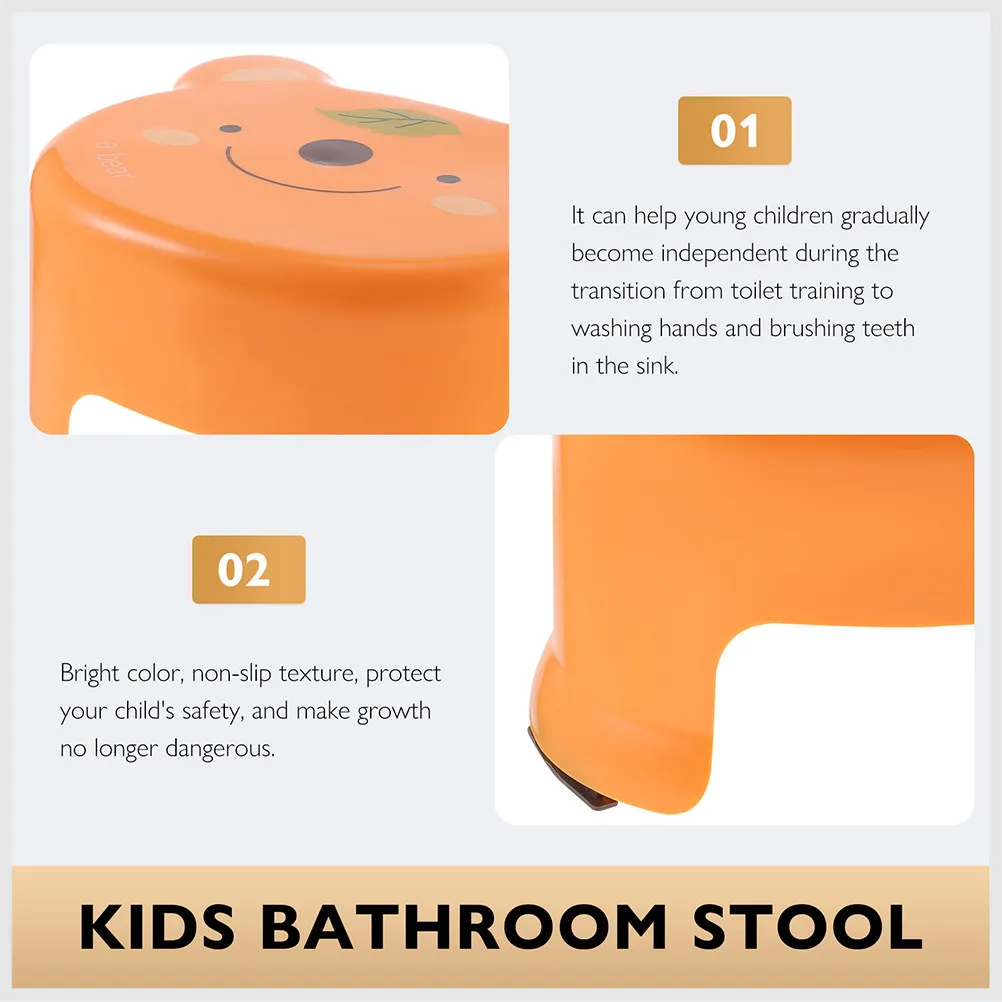 2Pcs Cartoon Style Plastic Step Stool for Kids Anti-Slip Low Height Stool Ideal for Shoe Changing Bathrooms Bedrooms