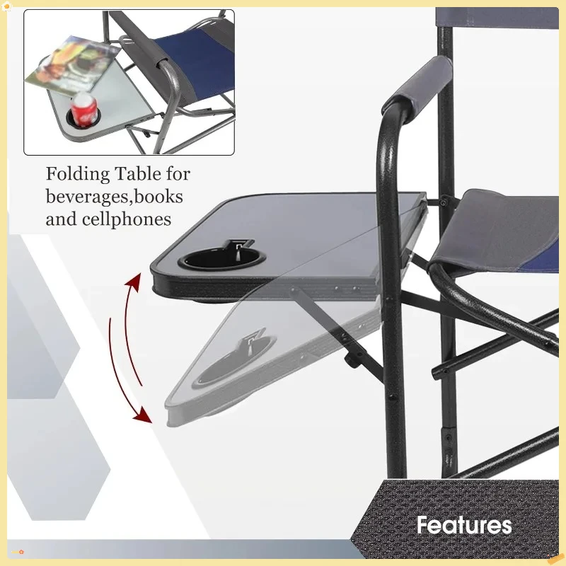 كراسي مدير، قابلة للطي، سبائك الصلب، أزرق/رمادي