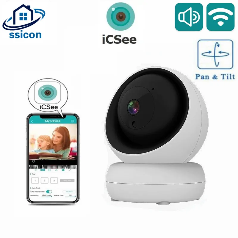 3MP ICSee Wireless Indoor WIFI Camera Two Ways Audio MINI Smart Home Security Camera Support Human Detection