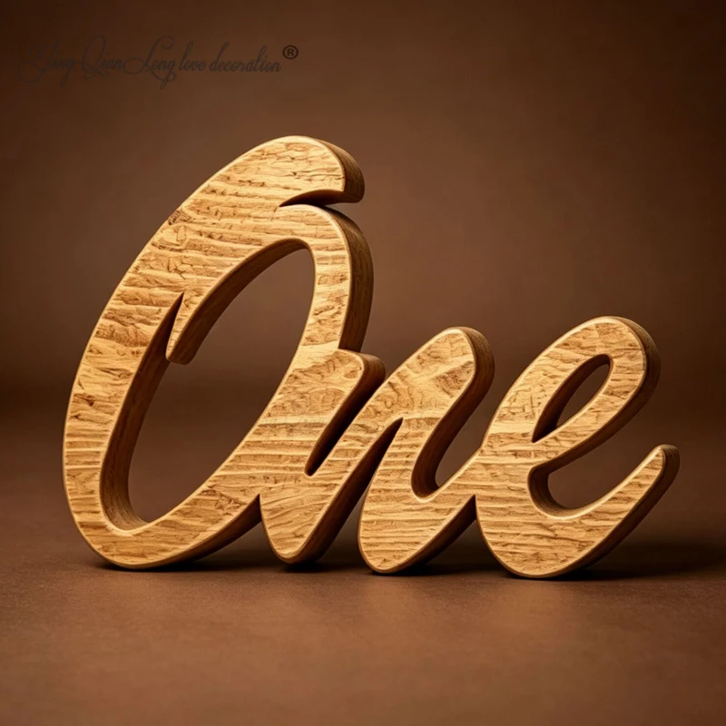 Customized Wooden Sign 'Number One' Digital Photo Prop Unique Personalized Wooden Numbers for Events And Celebrations