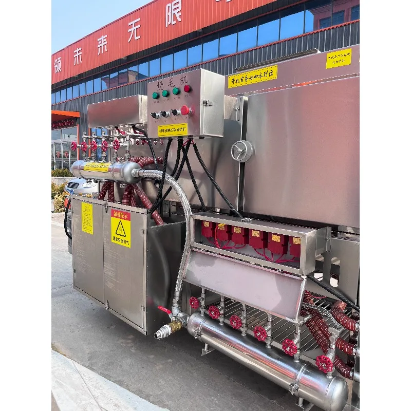 High Efficiency Continuous Singeing Machine Gas Flame Dehairer for Pig Head Poultry Slaughterhouse Line