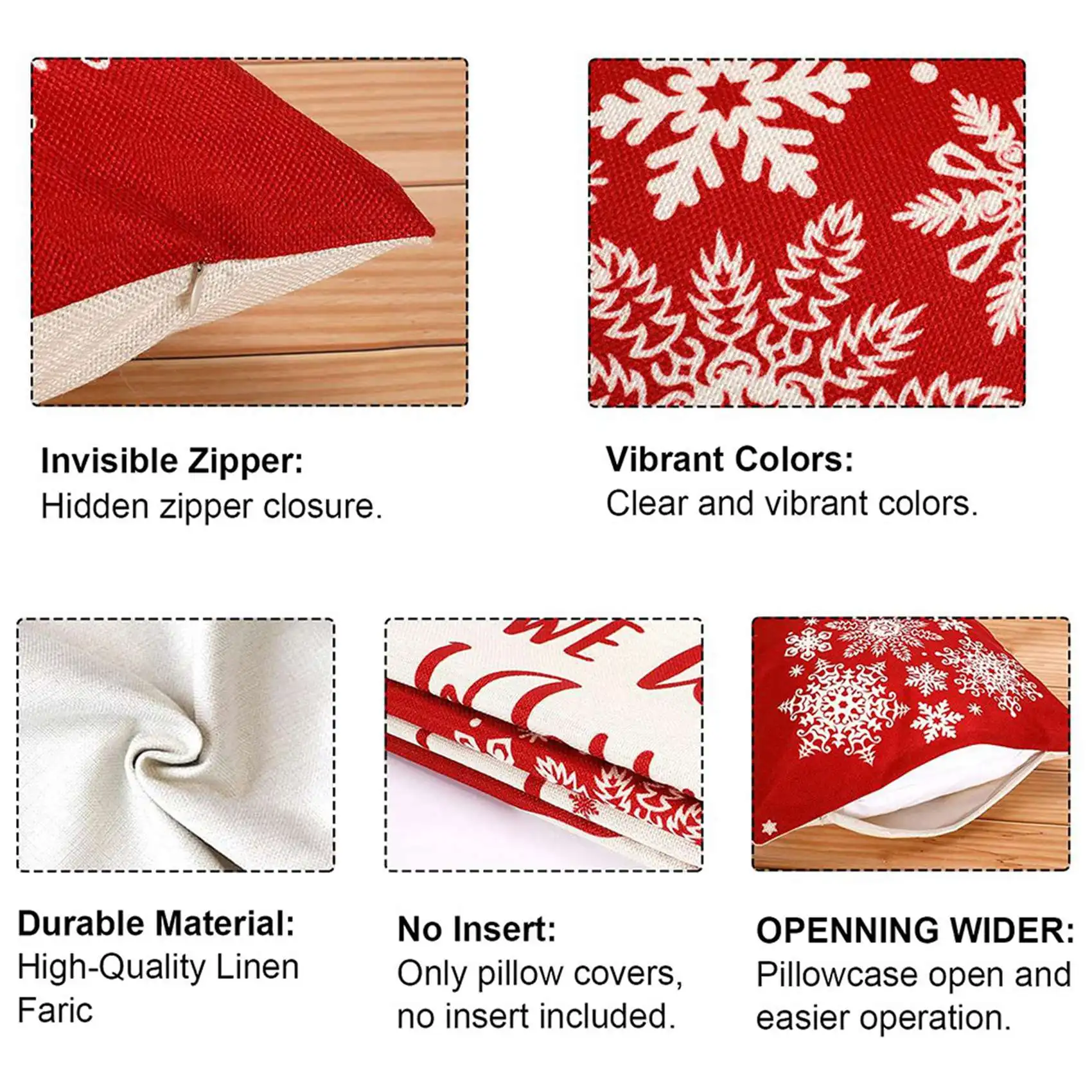 Christmas Pillow Covers 18X18 Set Of 8 Christmas Decorations Farmhouse Throw Pillowcase Cushion Case For Home Decor-A83Z