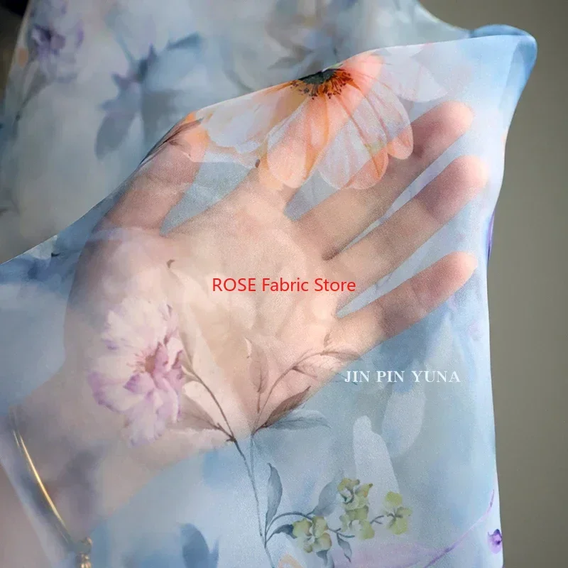 

Flower Printing Organza Fabric For Upper Clothes, Shirt, Children Dress, Wedding Dress, DIY Sewing