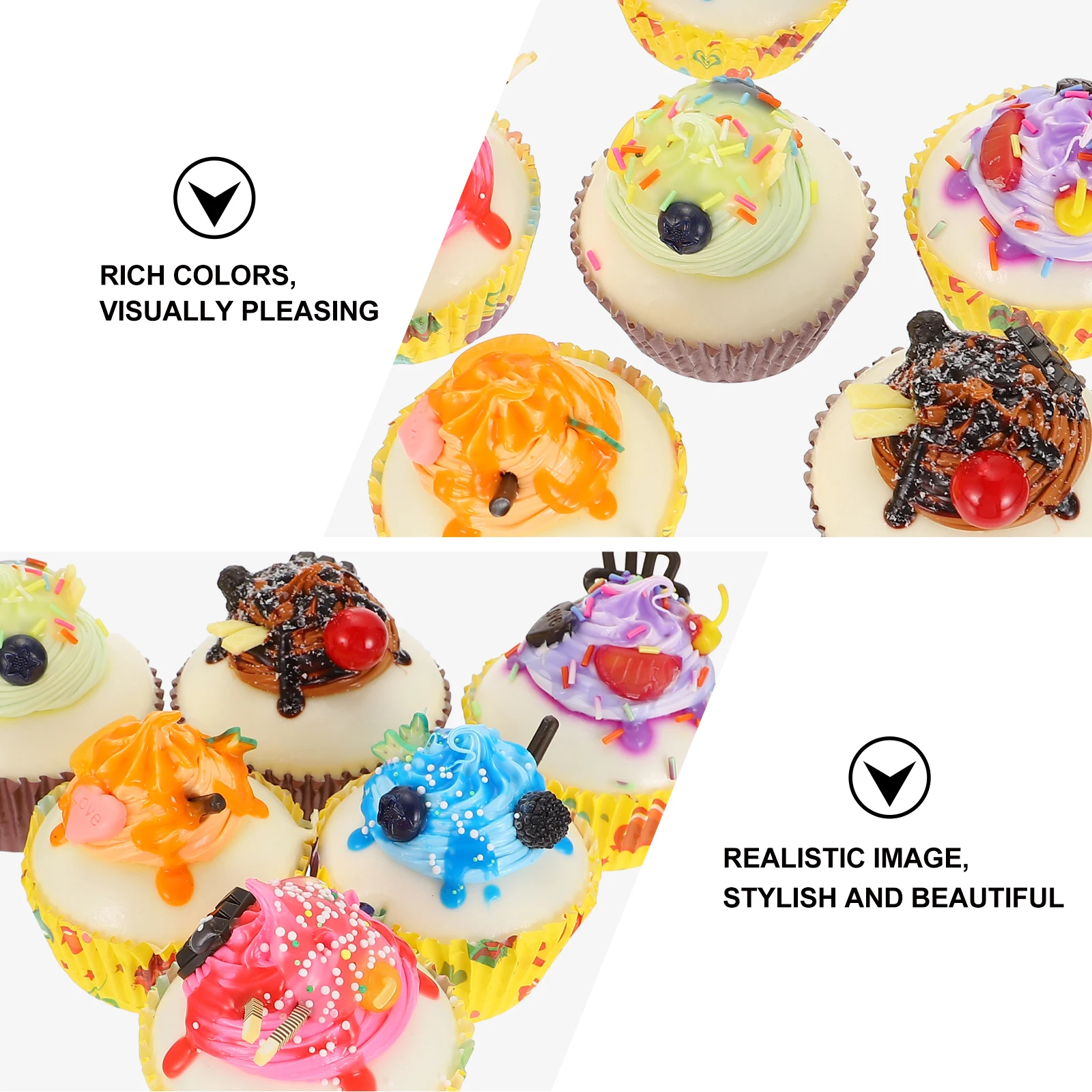 

Realistic Mini Cake Set Pu Dessert Decorative Bakery Window Display Wedding Photo Props Lifelike Bread Crafts Simulation