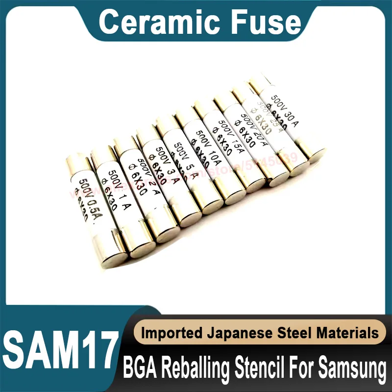 10PCS 6*30mm Ceramic Fuse 500V 0.5A 1A 2A 3A 4A 5A 6A 8A 10A 13A 15A 16A 20A 25A 30A ceramic Fuse Quickly break