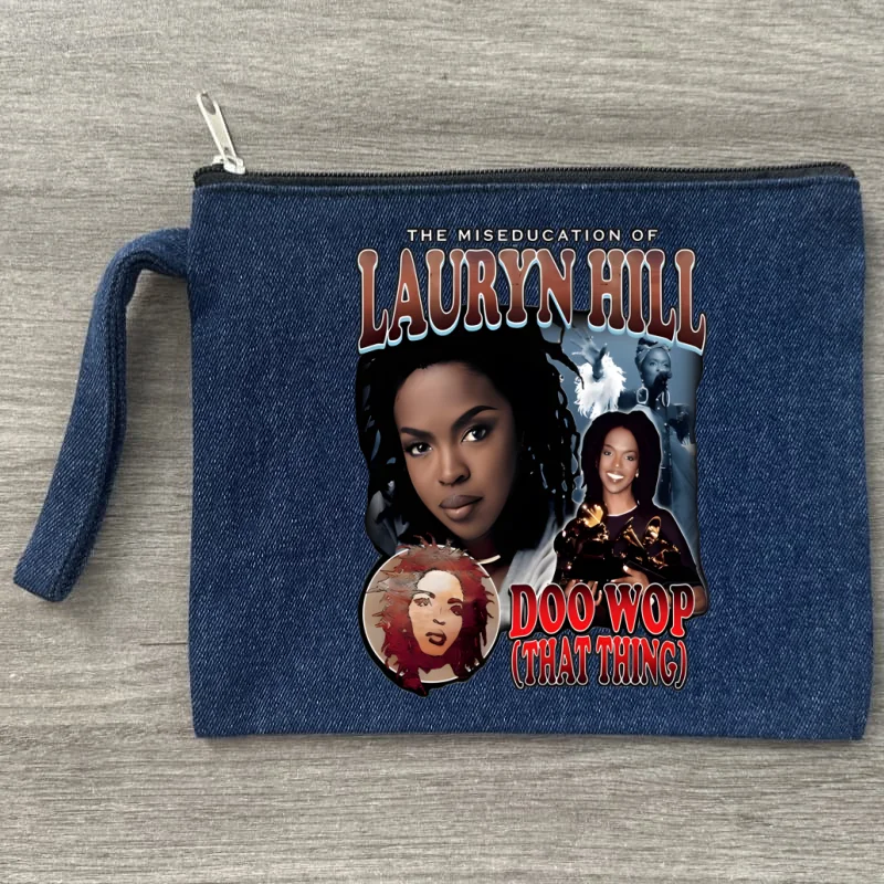 

hazbin hotel Women Small Print Makeup Bag Travel Toiletry Organizer Pouch Female Canvas Zipper Denim Cosmetic Bags