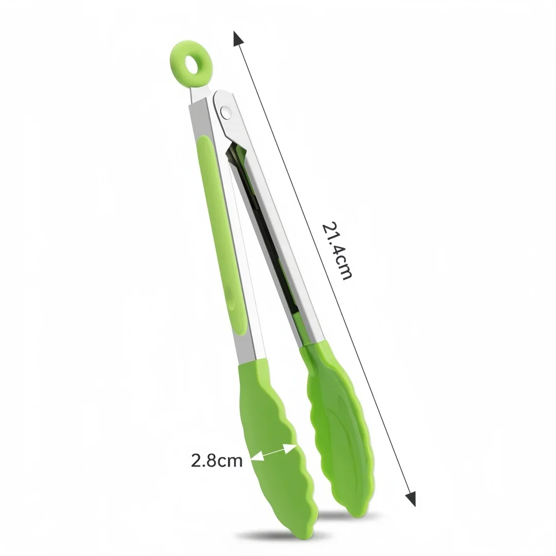 Anti Slip Kochen Servierzange Edelstahl Lebensmittel Clip Brot Salat Tong Hitzebeständige Grill Clips Küche Kochen Werkzeug – Detail 2