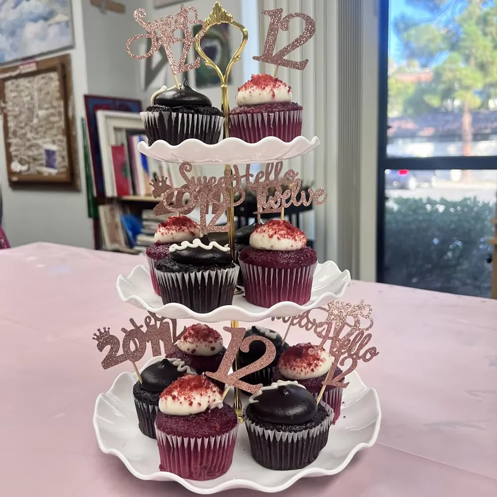 3 الطبقة الحلوى كب كيك حامل الأبيض الوردي كعكة حامل كأس كعكة حامل برج عيد ميلاد حفل زفاف ديكور الكوكيز الحلويات العرض #6