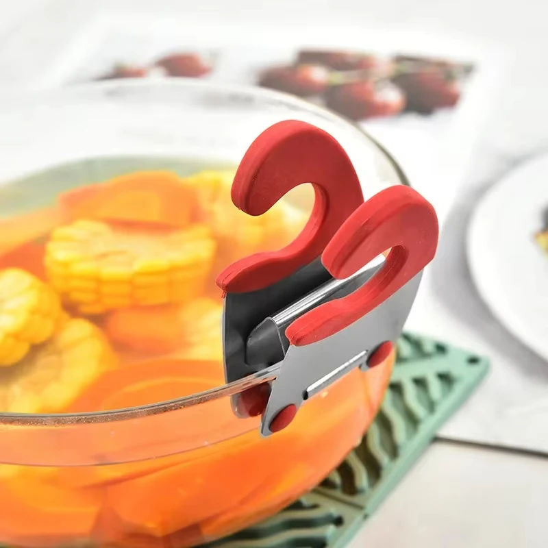 Anti-Scald Silicone Pot Spoon Holder Clip Kitchen Utensil Rest Grip for Spatula Fork Cooking Accessories