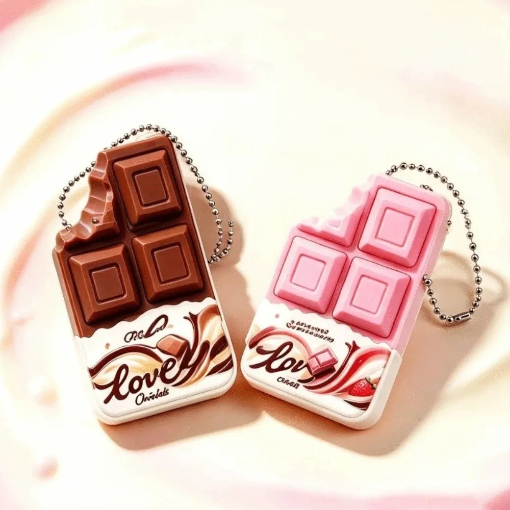 Cute Portable Fidget Keychain Reusable Breaking Design Chocolate Keychain Cartoon Patterns Chocolate Button Pendant Bag Pendant