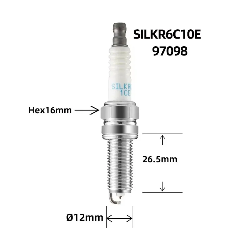 4Pcs NGK Iridium Spark Plug SILKR6C10E 97098 for KIA K2 KX RIO CEED CEE\'D PICANTO STONIC FIAT 500 PANDA HYUNDAI I10 I20 I30