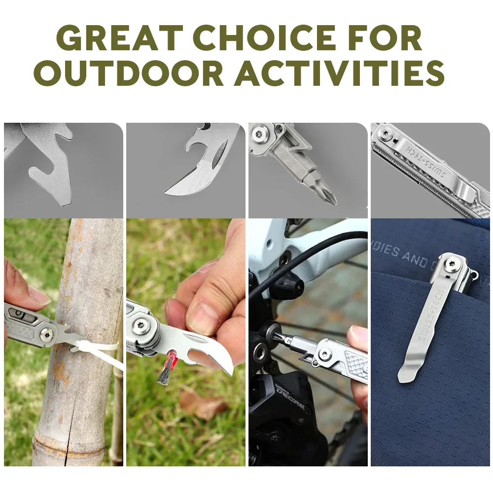 

SWISS TECH 11 in 1 Mini Multitool Folding Multi Tool EDC Outdoor Camping Survival Tools Pocket Scissors Screwdriver Hand Tools