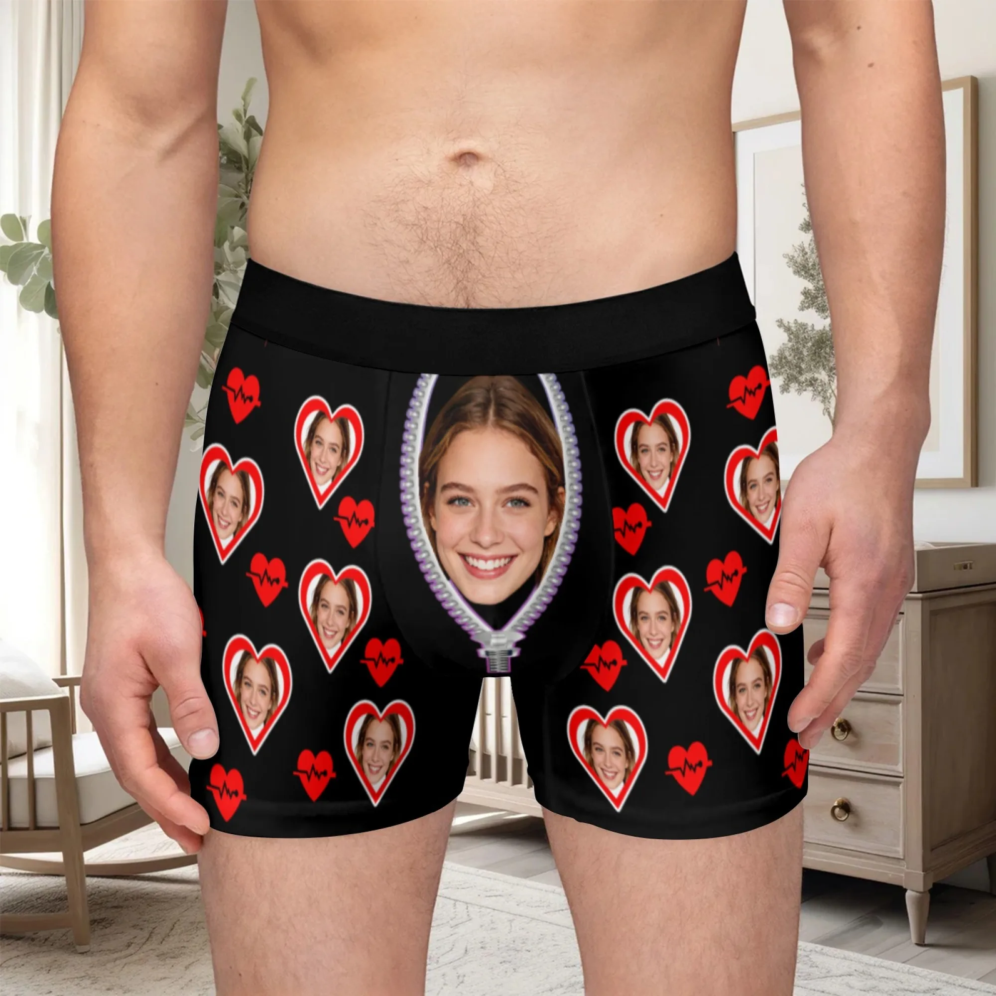 Personalized facial photo DIY customization flat underwear customization men's Valentine's Day gift for husband gift for father
