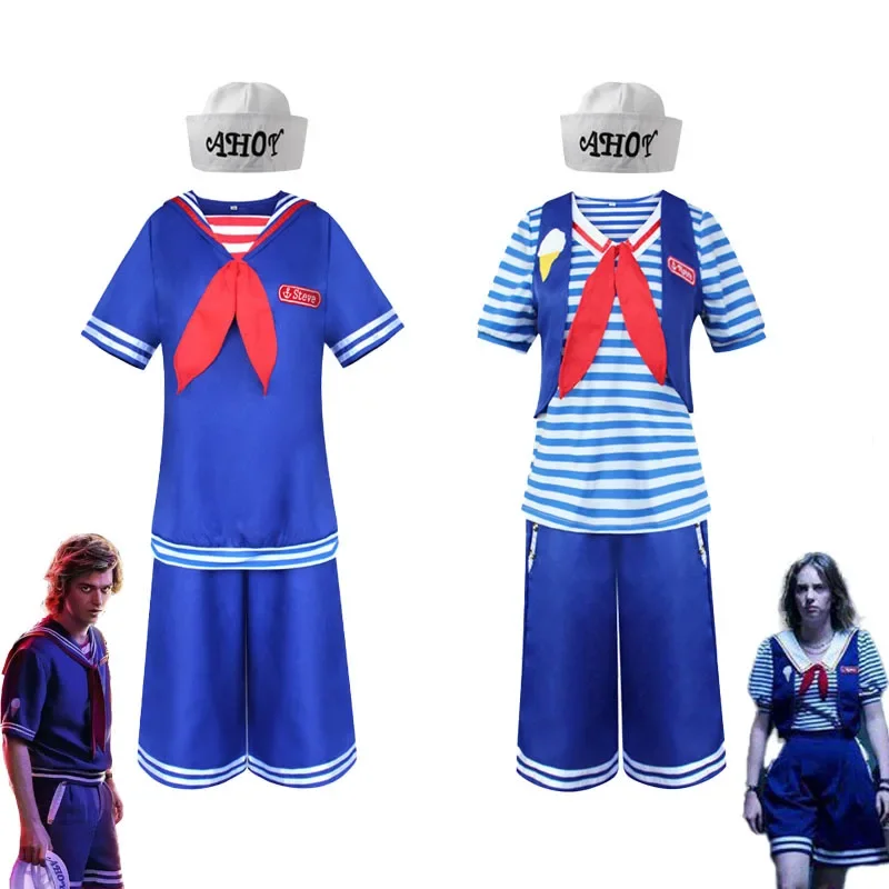 Robin Steve Harrington Cosplay Costume Adult Shirt Pants Hat Vest Suits Carnival Party Cosplay Costume