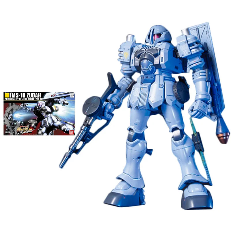 Bandai Gundam Model Kit Anime Figure HGUC 1/144 EMS-10 Zudah Gundam Action Toy Figure Genuine Gunpla Toys for Children