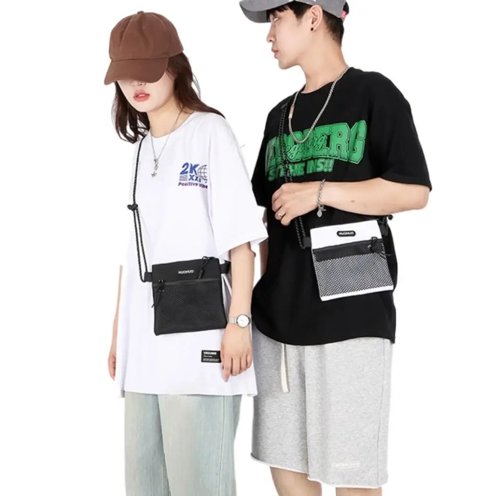 

Letter Oxford Small Message Bag Ins Style Large Capacity Mesh Shoulder Bag Tailand Style Crossbody Bag Simple Phone Bag