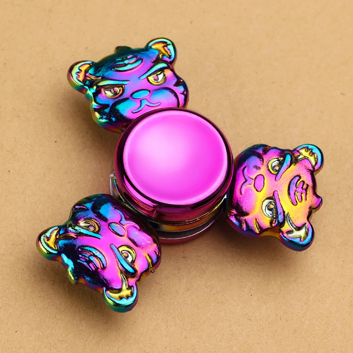 Jouet Spinner Fidget en alliage de Zinc coloré, conception de tête de tigre, soulagement du Stress au bureau, jeu de divertissement décontracté