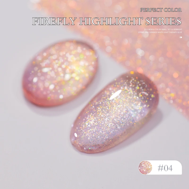 PERFECT COLOR Firefly Highlight Serie 6 Farben, 12 ml Funkelnder Diamanten- und Glitzer-Gel-Nagellack – Detail 11
