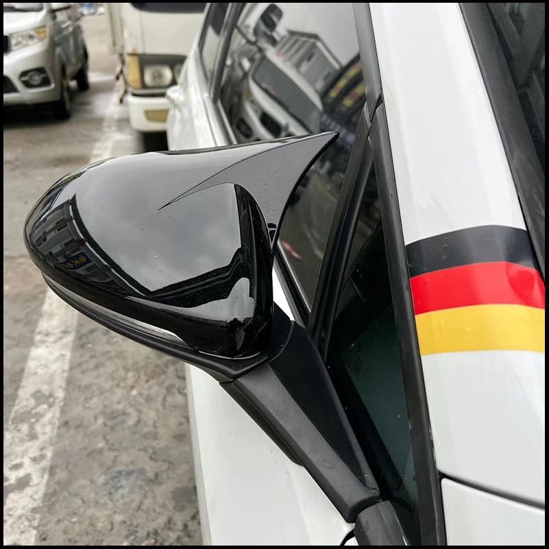 Car Styling For VW GOLF 7 MK7 MK7.5 2014-2018 Rearview Mirror Cover Cap Trim With Horn Decorative Housing Auto Parts Accessories