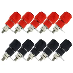 Easy to Install and Stable Performance Electrical Connector Terminal Pack of 10 Red+Black Banana Socket Binding Post