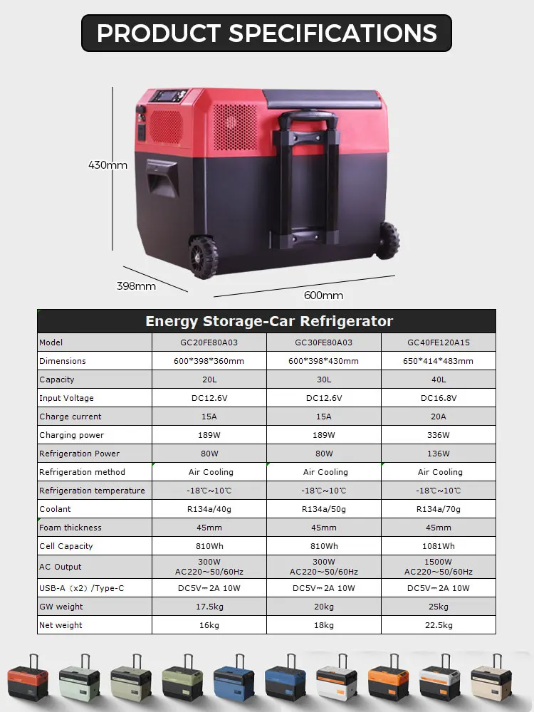 30L 12V Battery-Powered Electric Freezer Refrigerator for Outdoor  Car Use Portable Cooler Energy Efficient LCD Panel