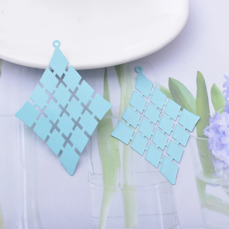 30 Stück AB1793 58*35mm Messing Bemalte Rhombus Große Lasergeschnittene Anhänger Bunte Schmuck-Ohrring-Accessoires – Detail 12
