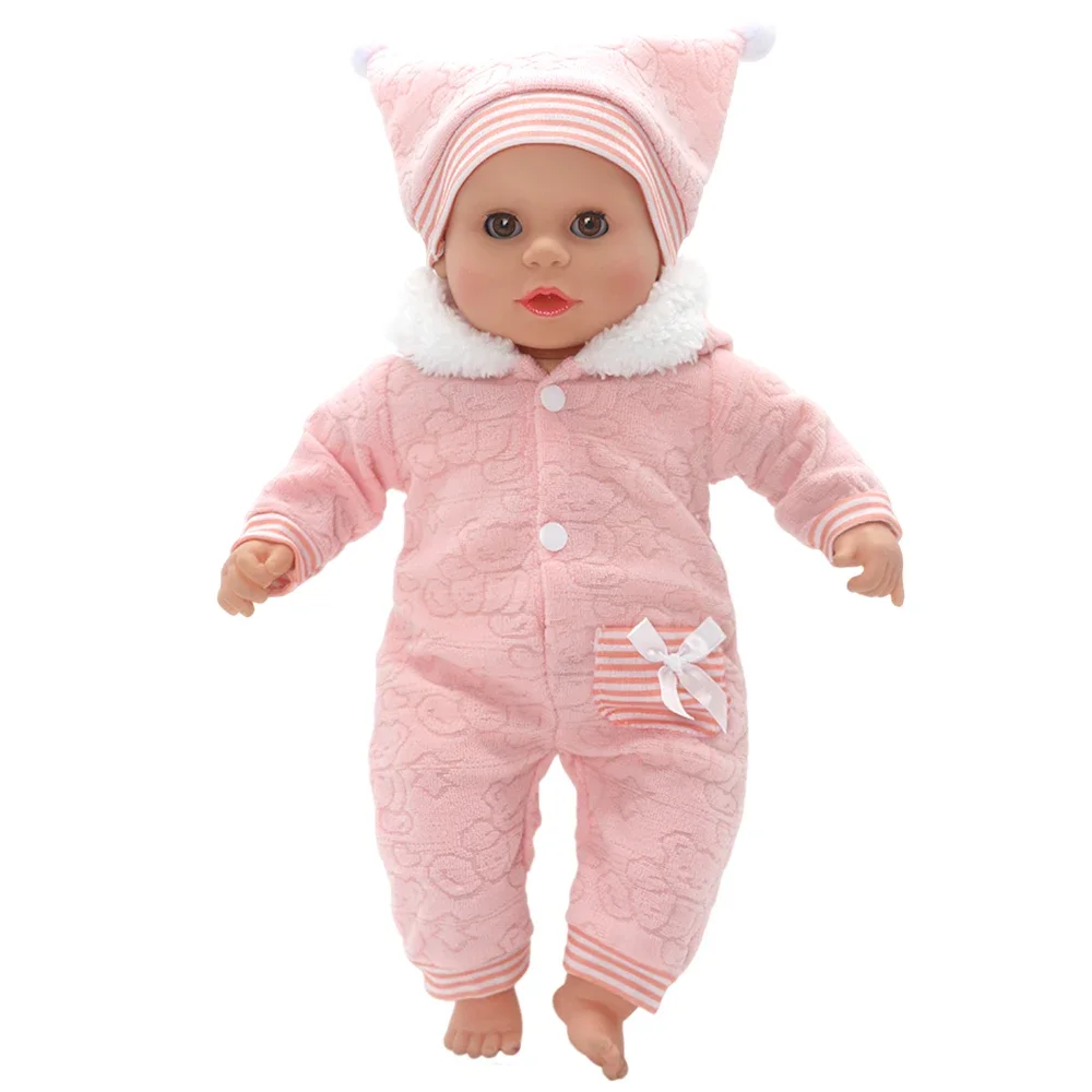 Red Hooded Baby Doll roupas, terno, calças, camisa, apto para 43cm Reborn Dolls, menino, menina, 18"