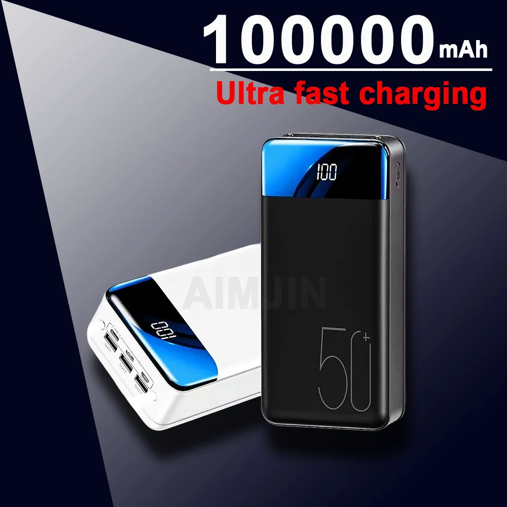 

Ультра быстрая зарядка 100000mAh Ультра большая емкость мобильного внешнего аккумулятора