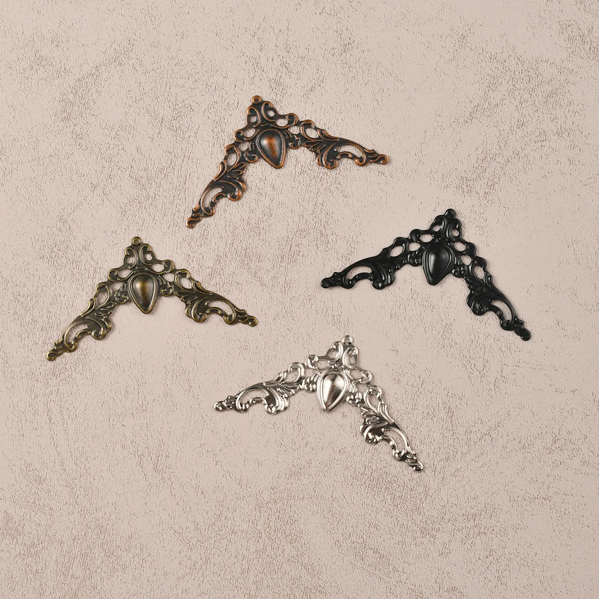 10pcs Hollow triangular gift box packaging decorative pieces ancient costume and opera-style corner and edge covering iron