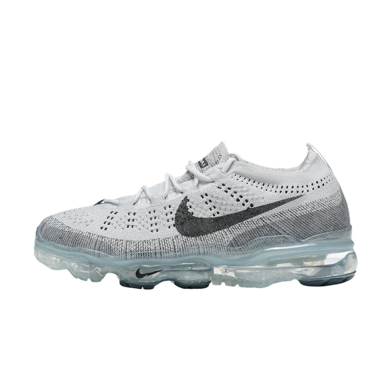 Nike VaporMax 2023 Air Flyknit Wear Resistant and Anti Slip Low Cut Sports and Leisure Running Shoes for Women and Men, Black