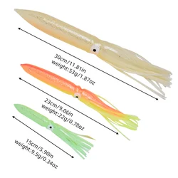 1 pc large luminous squid bait, strong luminous squid skirt, squid jig hook accessories, 15cm-30cm in various color sizes