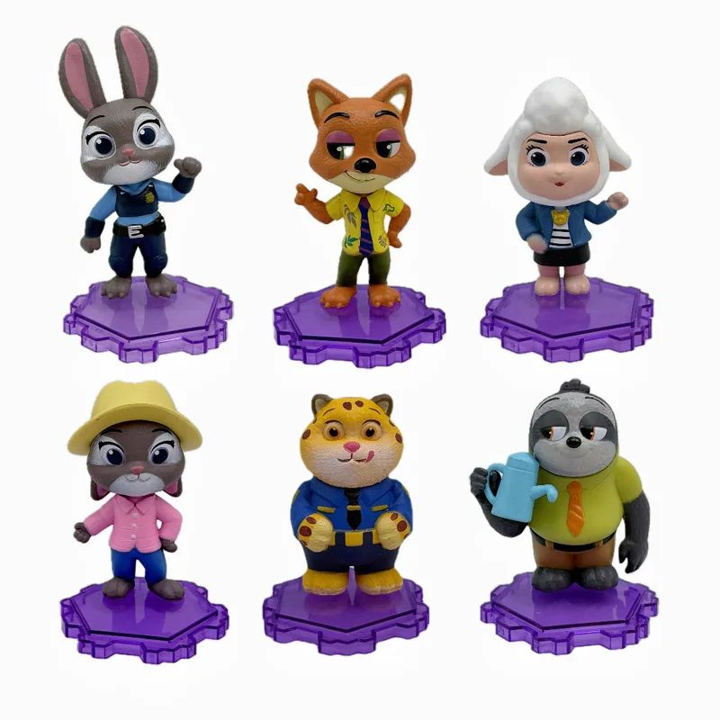 In Stock New Zootopia Rabbit Judy Fox Nick Action Figure Toy Car Decorations Crazy Animal City Collectible Toys Gifts