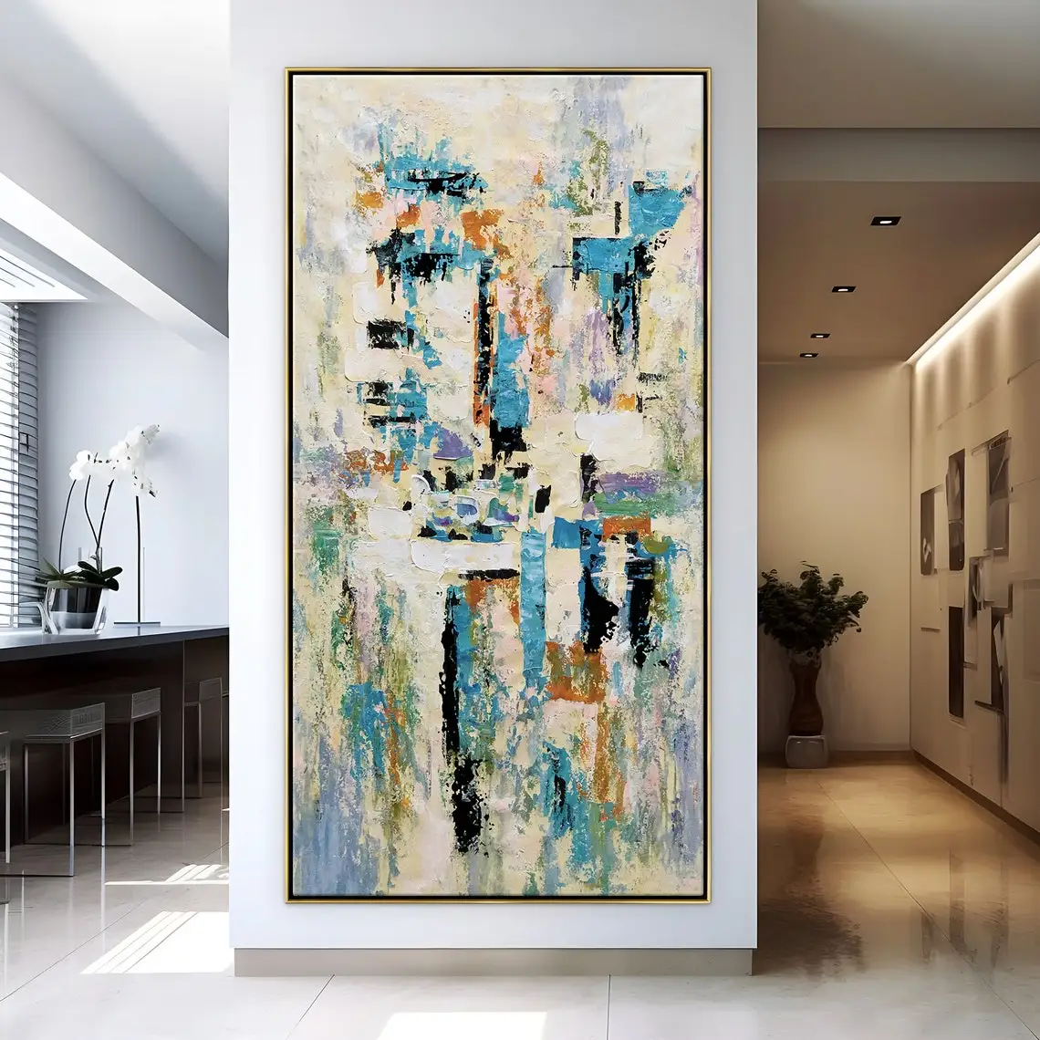 

Карнавальная настенная живопись Абстрактная картина маслом ручной работы на холсте Прекрасная красочная художественная работа Картина на заказ Большой настенный декор Декор комнаты