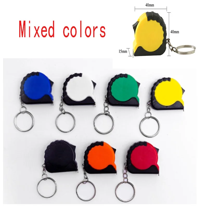 Ruban à mesurer rétractable automatique, Mini mesure métrique, étanche, porte-clés de poche, Abs en vrac, 1 à 50 pièces