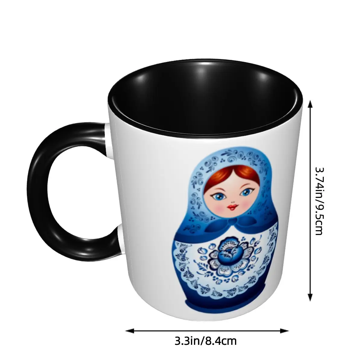 Personalized Matryoshka Dolls Russian Doll Coffee Mugs DIY Russia Folk Art Ceramic Tea Milk Cup