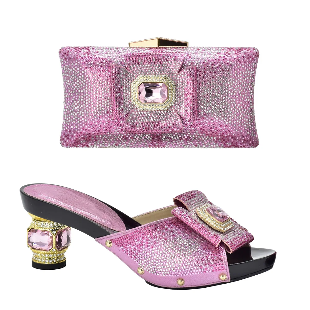 

Women Wedding Pumps with Purse Summer High Heeled Shoes for Women African Wedding Italian Shoe and Bag Sets Ladies