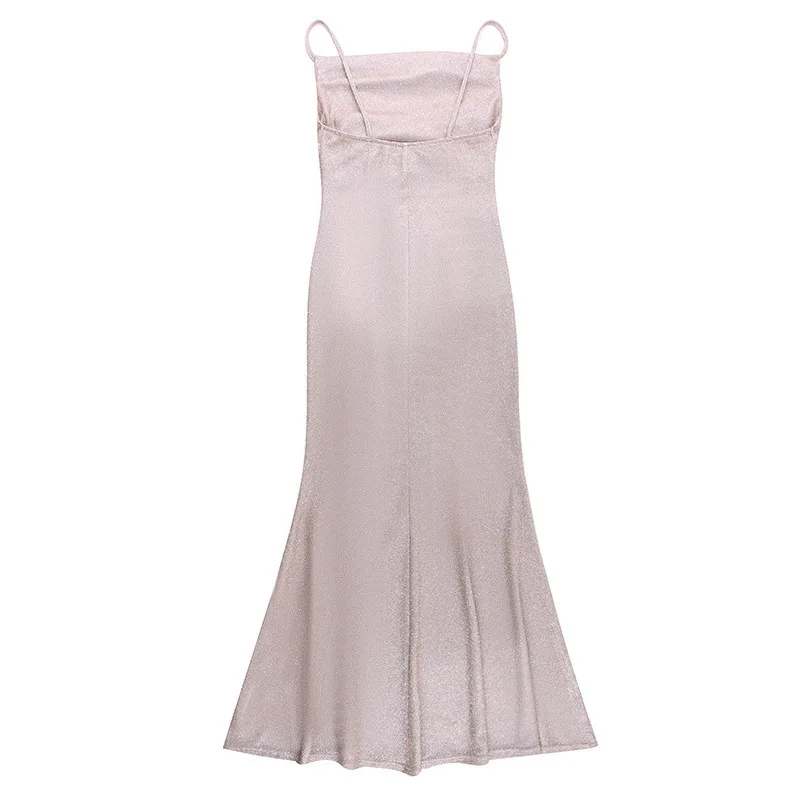 مثير عارية الذراعين Ruched السباغيتي الأشرطة حورية البحر فستان سهرة رسمي طويل #2