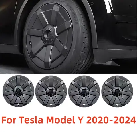 Tesla Model Y 2020-2024, 허브 캡 휠 커버 교체 장식 액세서리 용 4PCS 19 인치 업그레이드 된 Hubcaps 1 model y | 캡 | 커버 액세서리