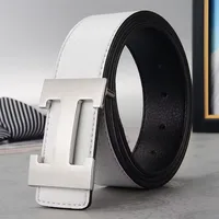 Classic Smooth Buckle Belt Men's Business Casual Letter Trendy Versatile D-Ring Belt Middle-Aged and Young Men's Belt 5
