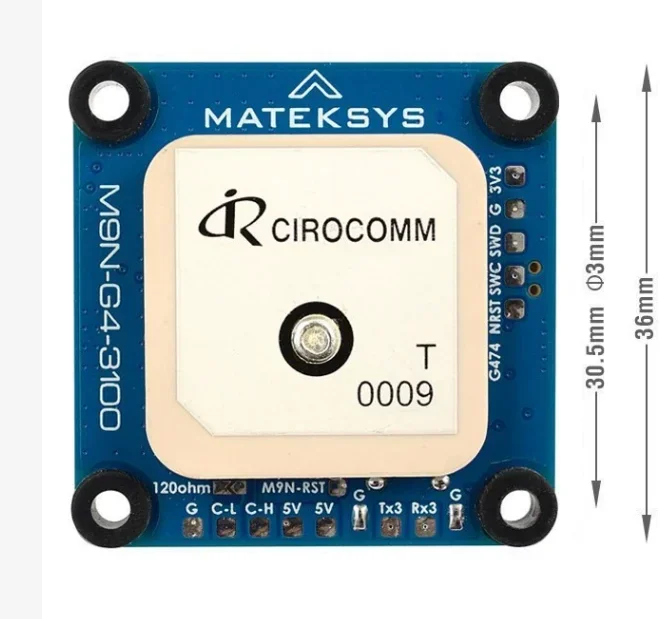 MATEK MATEKSYS M9N-G4-3100 GNSS GPS Module CIROCOMM G474 RM3100 Support DroneCAN UART MSP for FPV Drone DIY Parts