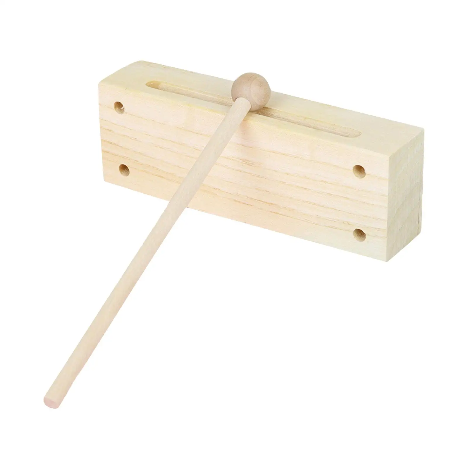 Solid Hardwood with Mallet Durable Resonant Tone Portable Percussion Rhythm Wood