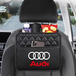 Car PU Leather Seat Back Tissue Water Cup Holder Storage Bag Phone Pocket For Audi Sline A3 A4 A5 A6 A7 A8 S3 S4 Q2 Q3 Q5 Q7