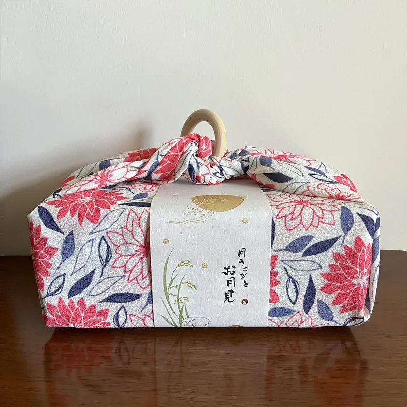 70x70cm Japanese Style Handkerchief Furoshiki Bento Gift Wrapping Cloth Mid-Autumn Festival Wedding Gift Box Packaging Cloth