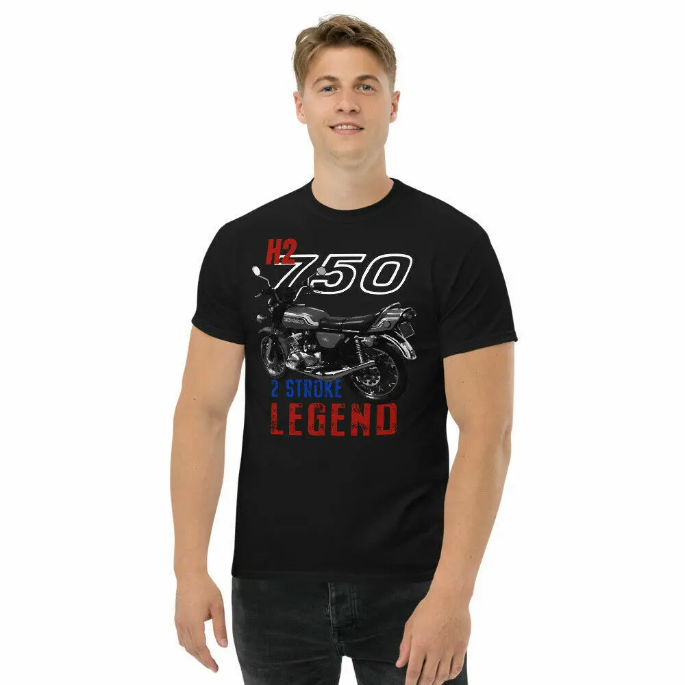 H2 750 Motorcycle T Shirt, Inspired by Kawasaki, Anime Retro Horror Pattern Y2K Summer