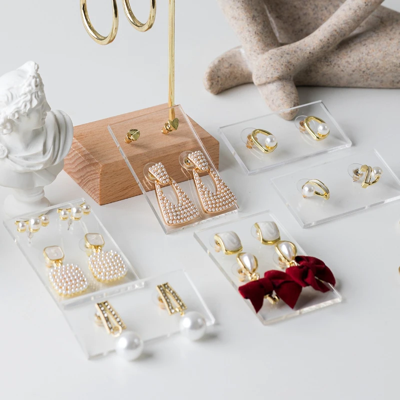

Acrylic Earring Display Card Fashion Earrings Displays Cards Luxury Earrings Organizer Card Transparent Earring Display Cards
