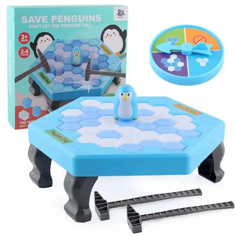 

Mini Penguin Ice Block Breaker Toys for Kids and Adults, Funny Parent Trap, Table Game, Stress Reliever Decor, Save, Children