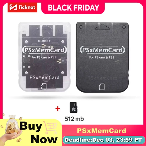 Tarjeta de memoria TicKnot PSxMemCard PSX, tarjeta de juego para guardar datos para PlayStation PS1 PS One, consola de juegos compatible con tarjeta MicroSD